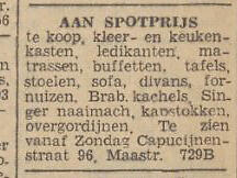Advertentie meubelzaak