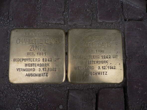 Stolpersteine Jacob Gans en Charlotte Gans-Zuntz