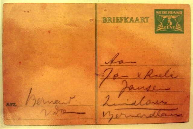 De kaart van Bernard Max van Dam (achterkant)