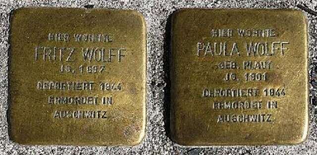 Stolperstein Friedrich Wolff en Paula Wolff-Plaut
