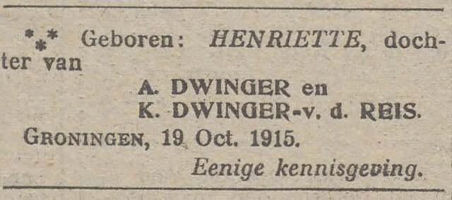 geboorteadvertentie