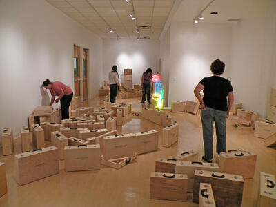 University of Montana students setting up In Memoriam (2010).jpg