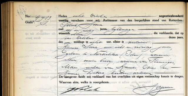 Certificate of death for Sara Kanner.