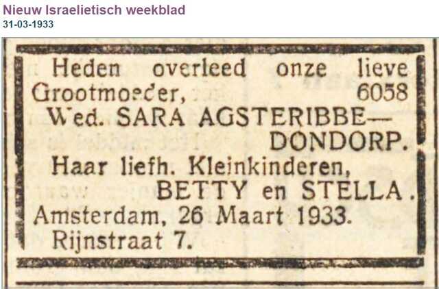 Sara Agsteribbe-Dondorp death.jpg