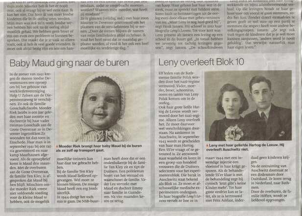 Struikelstenen Maud Jacobs+Leny Polak Stentor3-12-16 2 001.jpg