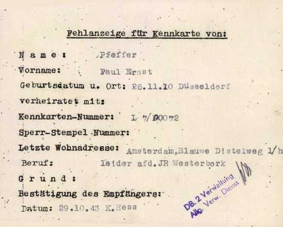 archiefkaart Pfeffer als Leider Joodse raad Westerbork.jpg