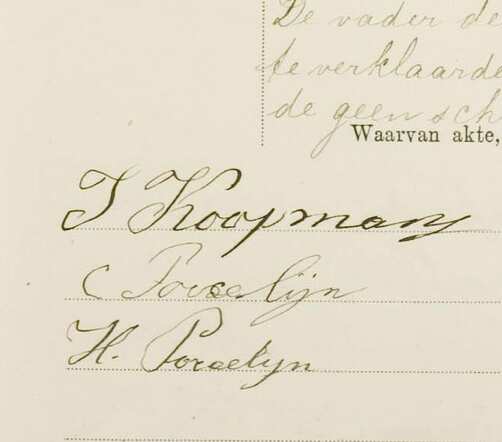 1908 Clara Porcelijn en Isaäc Koopman handtekeningen.jpg