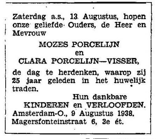 1938 familieadvertentie Mozes Porcelijn en Clara Visser.jpg
