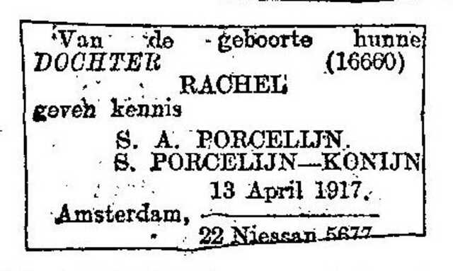 1917 geboorte Rachel Porcelijn.jpg