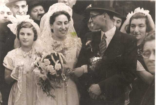 Huwelijk Samuel Kropveld met Sarah Rachel Landau 1941 synagoge Jacob Obrechtstraat.