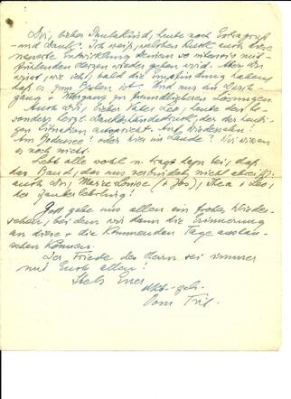 afscheidsbrief blzd 2 dr.Hirschfeld uit kamp Westerbork