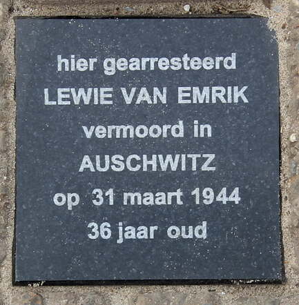 Struikelsteentje Lewie van Emrik 1907-1944.JPG