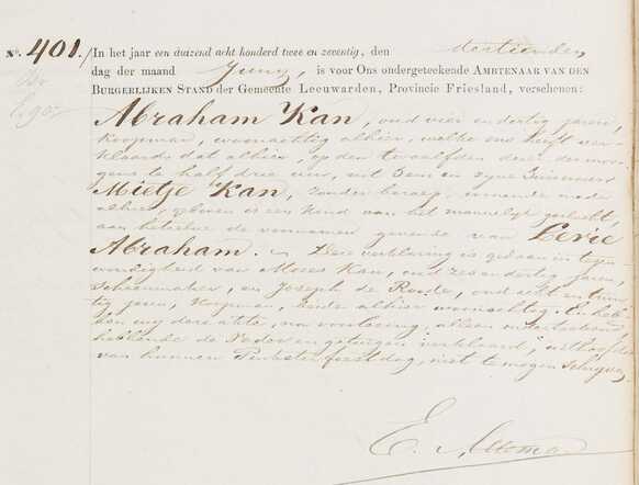 geboorteakte Levie Abraham Kan 4-1-1838.jpg