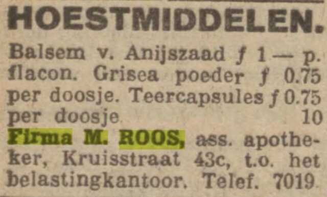 Firma M Roos Sociaal democratisch Dagblad 21-11-1924.jpg