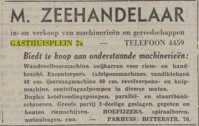 7 25-6-1941, Pr. Ov. Zw. c. M. Zeehandelaar, Gasthuisplein 2a.jpg