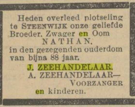 overlijdensbericht Nathan Zeehandelaar 16-7-1928 Pr. O. en Zw. c..jpg
