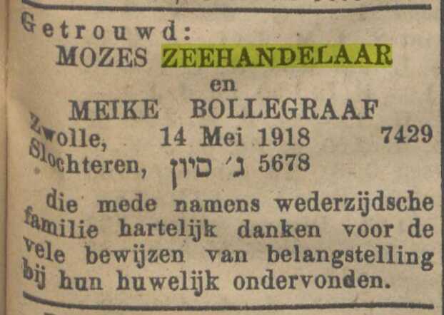 NIW 17-5-1918 Mozes Zeehandelaar en Meike Bollegraaf.jpg