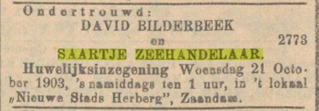 16-10-1903 NIW, Saartje Zeehandelaar en David Bilderbeek.jpg