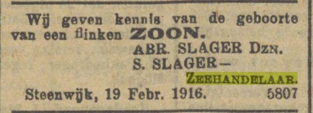 23-2-1916, NIW zoon Abraham en Saartje bericht Zoon.jpg