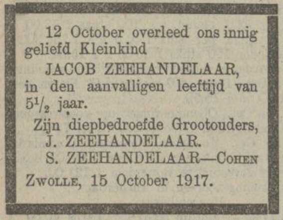 15-10-1917, POZc. Jacob Zeehandelaar, opa en oma Jacob en Sara.jpg