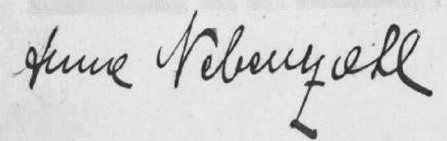 Signature of Anna Nebenzahl.