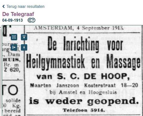 1913 Sam C de Hoop zit nog in Turngebouw De Hoop (WFJ de H is weg).JPG