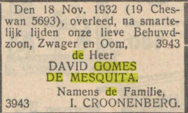 NIW 25-11-1932 David Gomes de Mesquita  overleden.NN.jpg