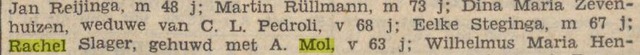 11-12-1935, De Tijd, overledenen Rachel Mol-Slager.jpg