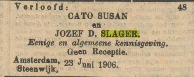 29-6-1906, NIW Cato Slager-Suzan verloofd.jpg