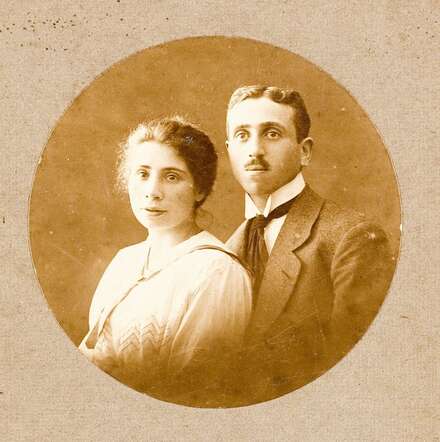 Verlovingsfoto van Mendel Meijer en Jeanette Gottfriedt, 1918
