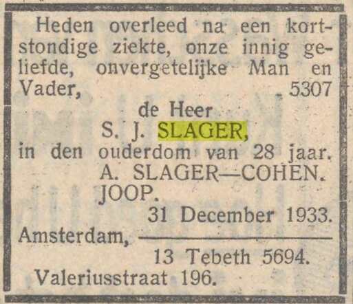 NIW overlijden Samuel Jacob Slager 31-12-1933 Amsterdam.jpg