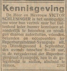 Niw 31-08-1923 afscheid Victor Schlesinger.JPG