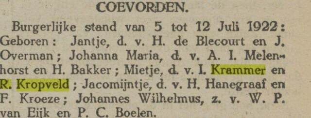 Geboorteadvertentie Mietje Krammer .jpg