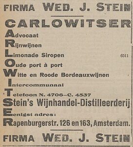 De Joodsche Prins3 025 NIW 04-03-1921 Wijnhandel Stein.jpg