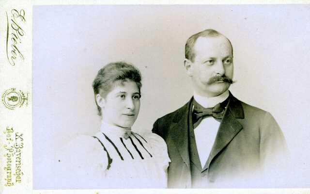 Gertrude Elise Simon-Zander and her husband Johannes Kurt (known as Kurt) Zander in their engagement photo, Berlin, Germany.