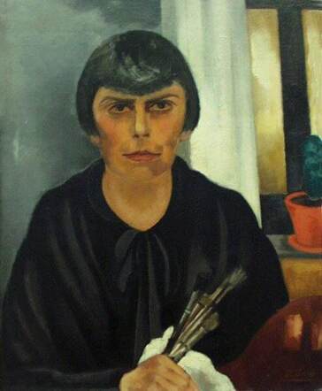 Else Berg, Zelfportret met penselen, c. 1929, FHM.jpg