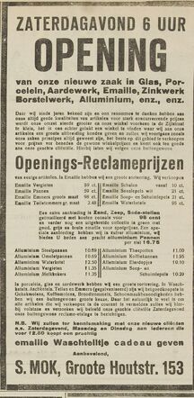 advertentie 1922 Mok openingsaanbieding Gr Houtstraat 153.jpg
