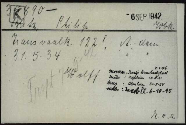 Kaart Joodse raad Phillip Blitz zoon van Jacob en Saartje.jpg