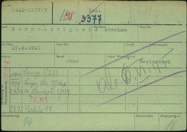 Kaart Theresienstadt met adressen waar Jocoba en Abraham hebben gewoond 002.GIF