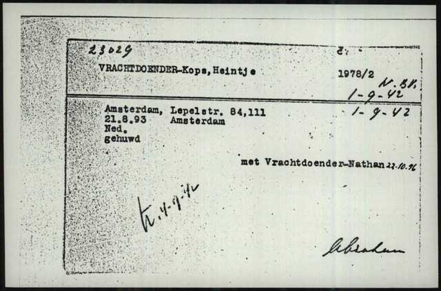 HeintjeVrachtdoender - Kops kaart archief Joodse Raad adres Lepelstraat 84 drie hoog.jpg