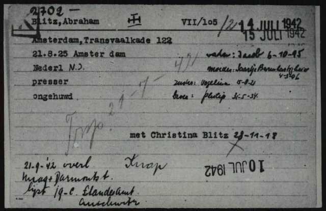 Kaart Joodse raad Abraham Blitz zoon van Jacob en Saartje.jpg