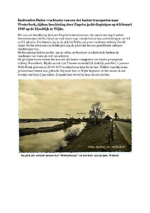 Inzittenden Duitse vrachtauto naar Westerbork beschoten door Engelse jachtvliegtuigen in 1945.