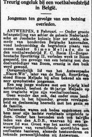 Overlijden van Simon Meljado.