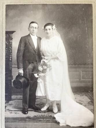 Trouwfoto Herman Wolf en Gien Francken 1922