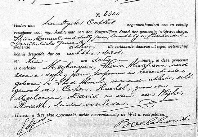 HGA acte van overlijden 2303 (1941)
