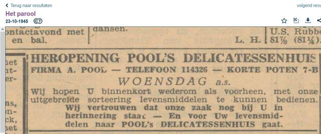 Korte Poten 7 B HEROPENING A. Pools delicatessenhuis (wie is A Pool).PNG
