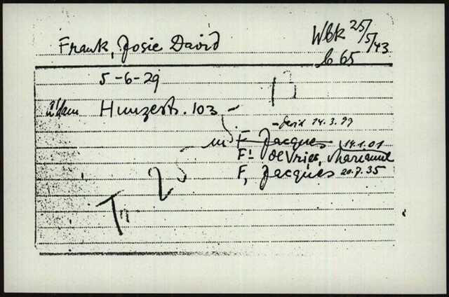 Index cards from the Judenrat (Jewish council) file in Amsterdam