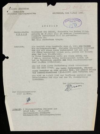 Arrestatieverslag E.H. Dresel 4/7/1942