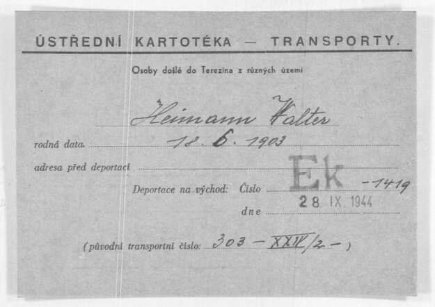 Transport Theresienstadt-Dachau