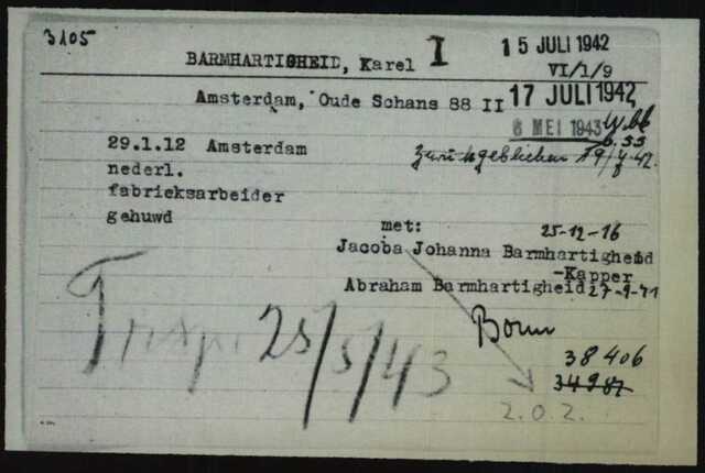 11A Kaart Joodse raad Karel Barmhartigheid niet terug uit Theresienstadt.jpg